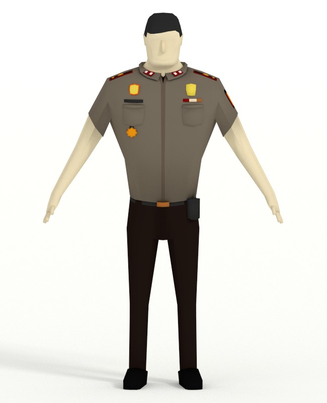 Indonesian Police Lowpoly preview image 1